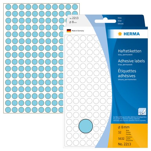 Etiquetas Multiusos Herma 2233 Redondo 13mm Azul , HERMA , ETIQCARHER2233 , 4008705022330